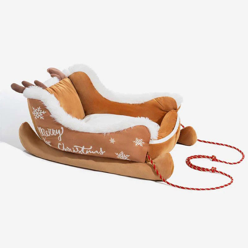 Cuccia Festiva a Forma di Slitta di Natale per Cani - FidoSit