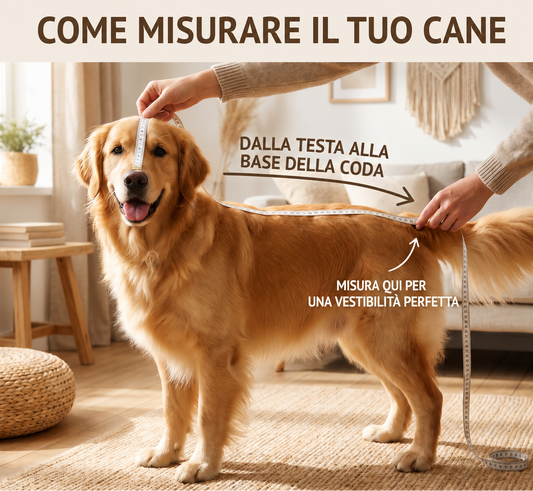 Come misurare il tuo cane: dalla testa alla base della coda - guida taglie FidoSit