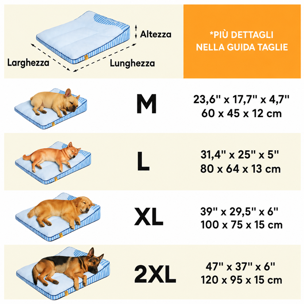 Cooling dog bed size guide