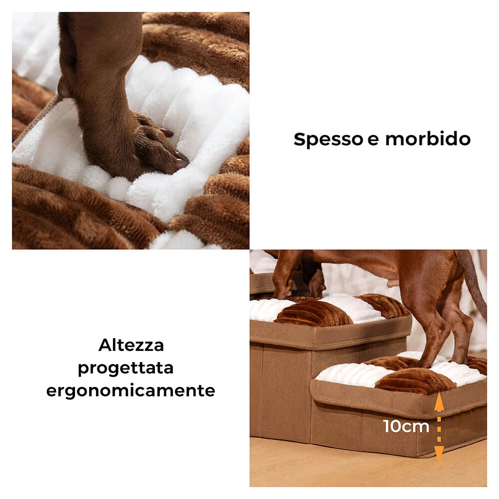 Scaletta Artigianale per Cani con Motivo a Scacchiera - FidoSit