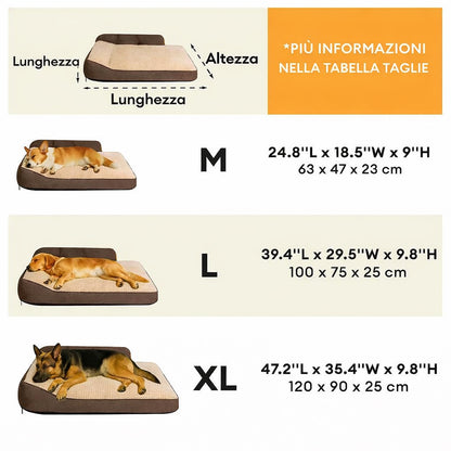 Letto Grande Imbottito Lavabile per Cani e Gatti - FidoSit