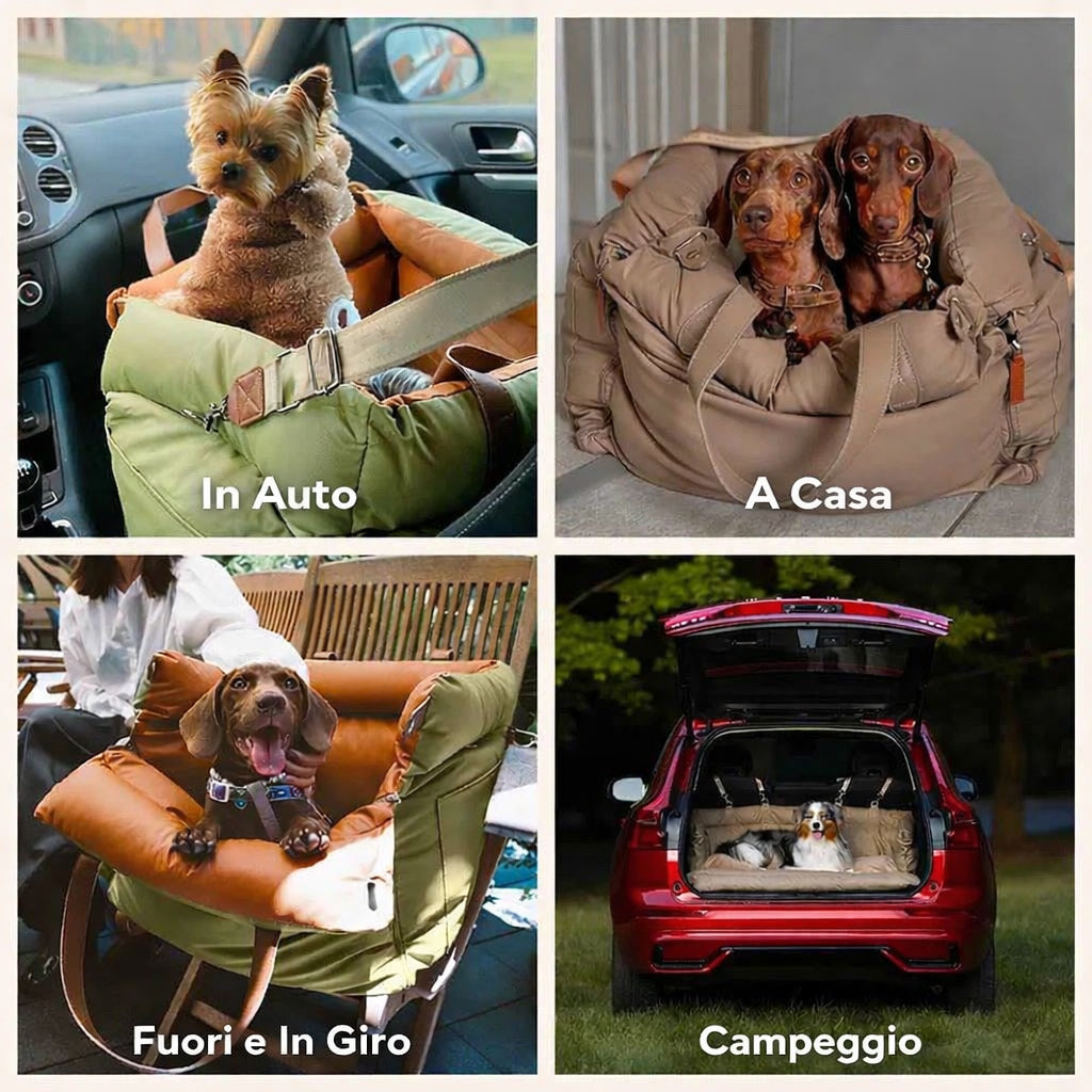 Seggiolino Auto in Pelle Comfort Urbano per Cani - FidoSit