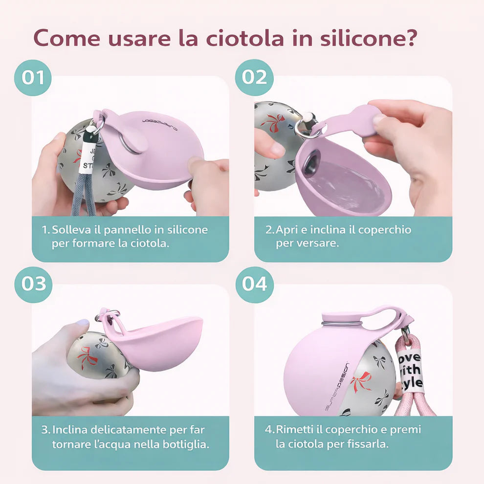Borraccia per Cani con Ciotola Integrata - FidoSit
