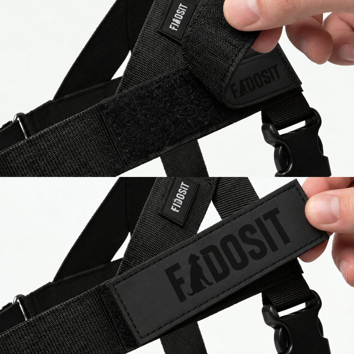 FidoSit adjustable dog harness in Black, product photo 2