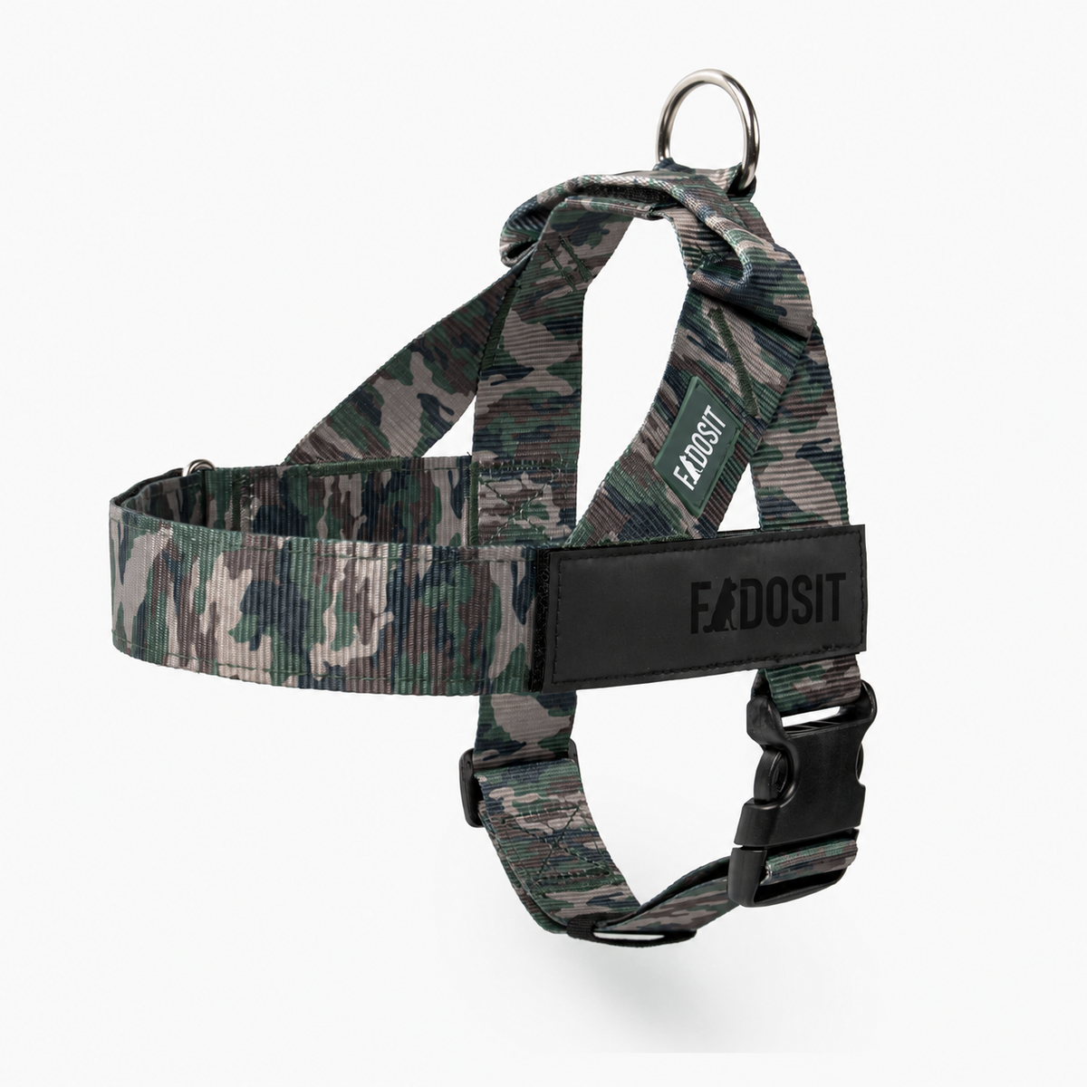 FidoSit adjustable dog harness in Green Camo, product photo 1