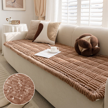Brown waterproof soft flannel pet mat and couch cover