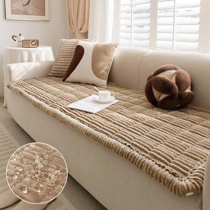 Light brown waterproof soft flannel pet mat and couch cover