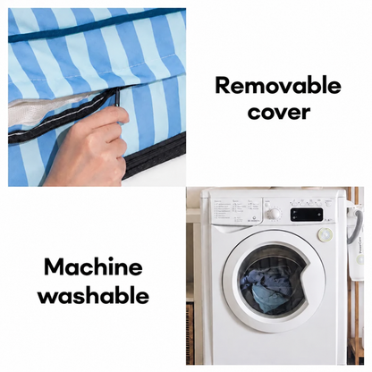 Removable, machine-washable cover for the FidoSit cooling orthopaedic dog bed