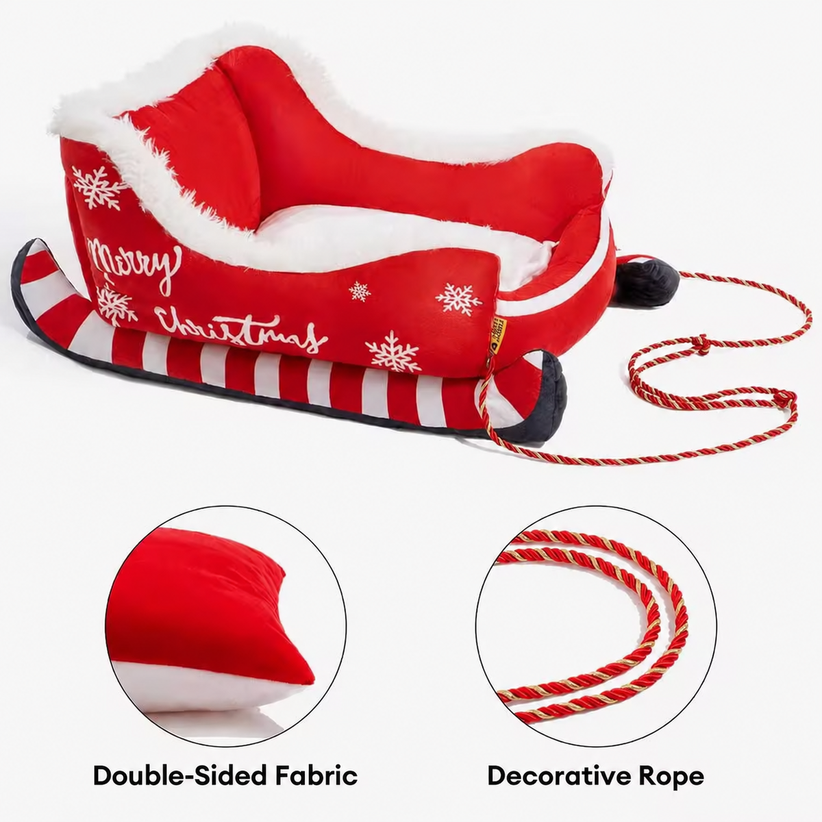 Cuccia Festiva a Forma di Slitta di Natale per Cani - FidoSit