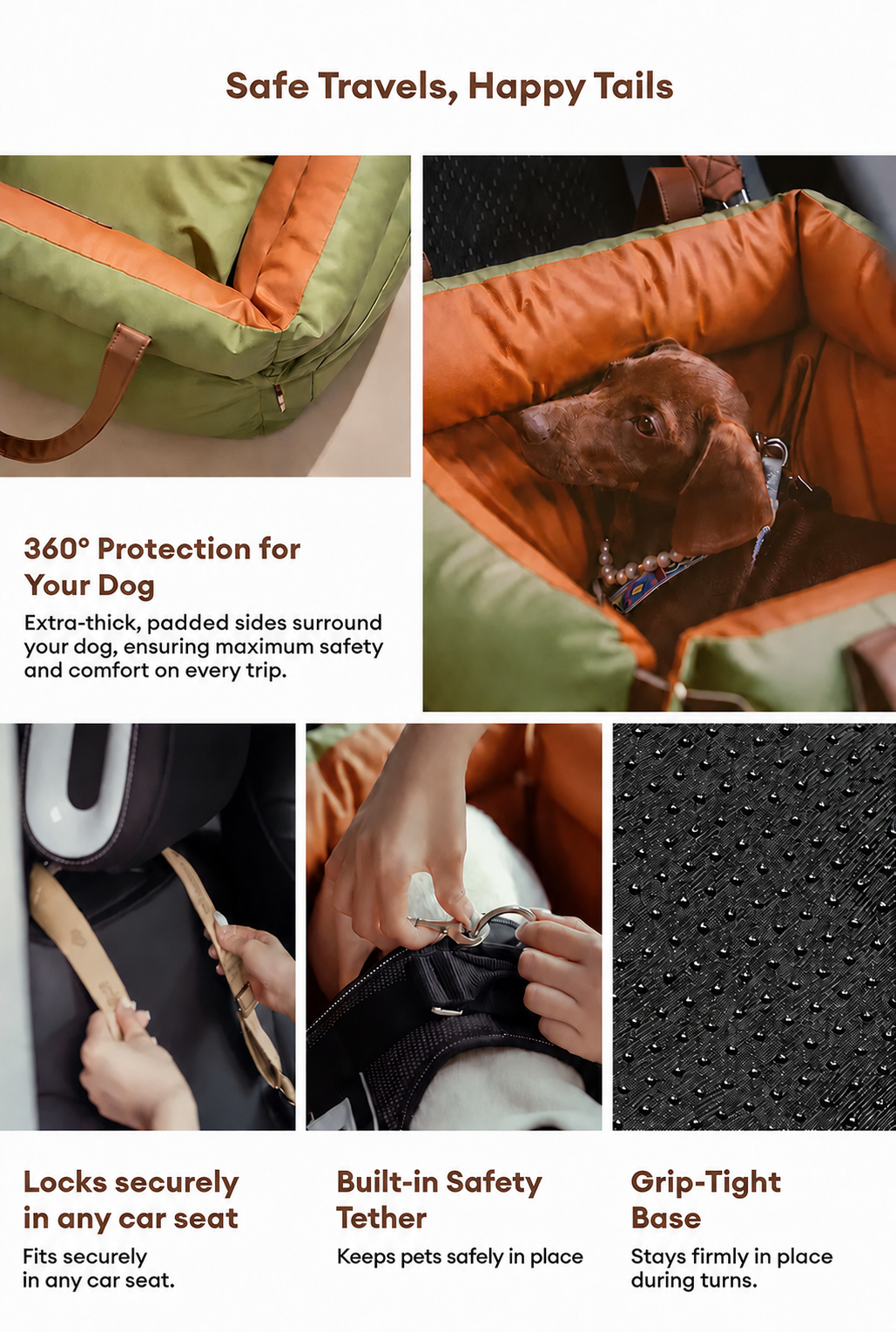 Urban Comfort Faux Leather Dog Car Seat – FidoSit
