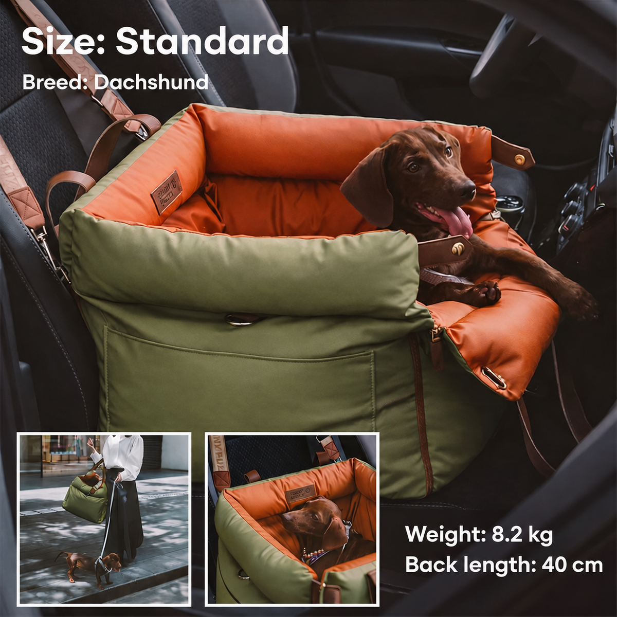Urban Comfort Faux Leather Dog Car Seat – FidoSit
