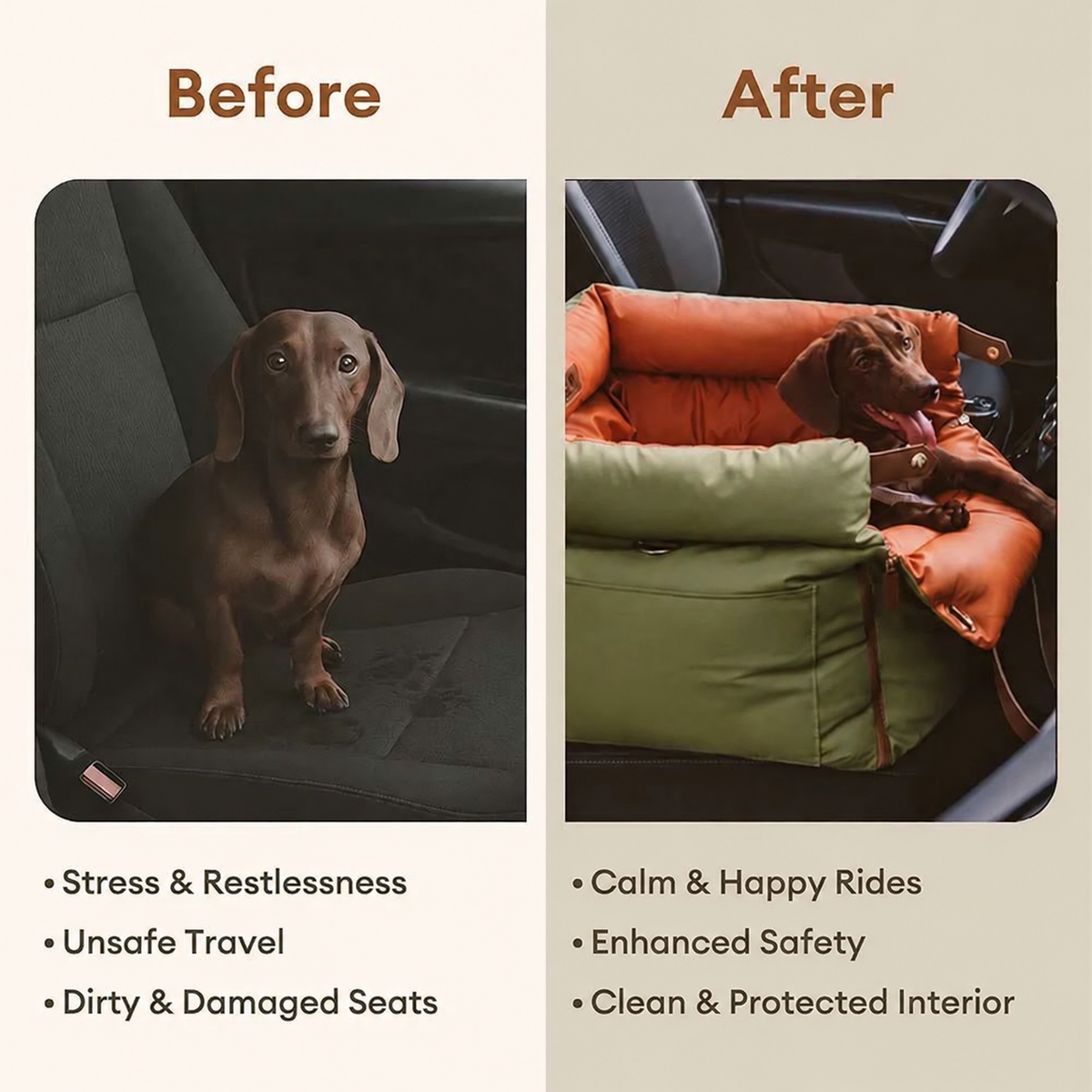 Urban Comfort Faux Leather Dog Car Seat – FidoSit