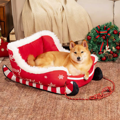 Cuccia Festiva a Forma di Slitta di Natale per Cani - FidoSit
