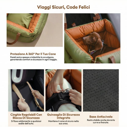 Seggiolino Auto in Pelle Comfort Urbano per Cani - FidoSit