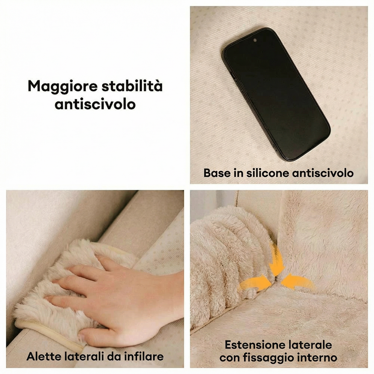 Copridivano Pezzo Unico Effetto Peluche Impermeabile - FidoSit