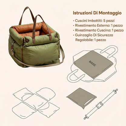 Seggiolino Auto in Pelle Comfort Urbano per Cani - FidoSit