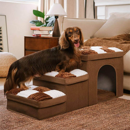 Scaletta Artigianale per Cani con Motivo a Scacchiera - FidoSit