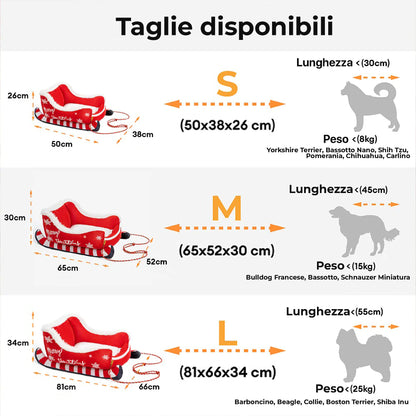 Cuccia Festiva a Forma di Slitta di Natale per Cani - FidoSit