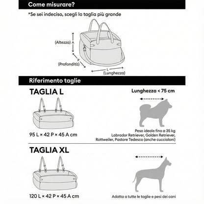 Seggiolino in Pelle per Cani con Attacco Cinture - FidoSit