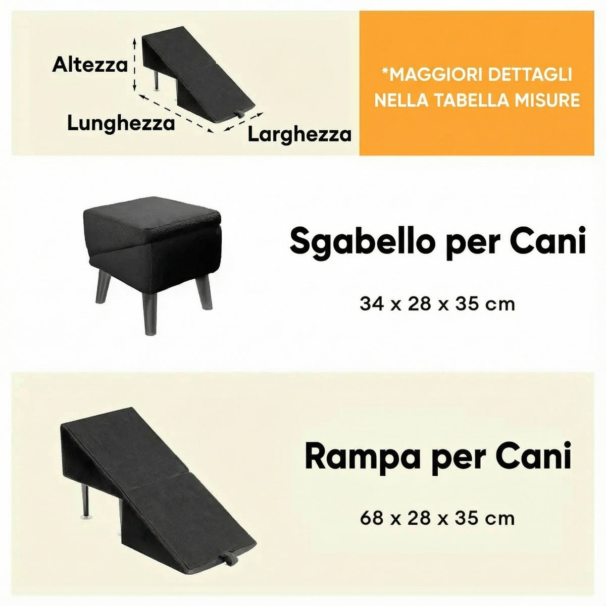 Rampa Sgabello per Cani Convertibile 2-in-1 - FidoSit