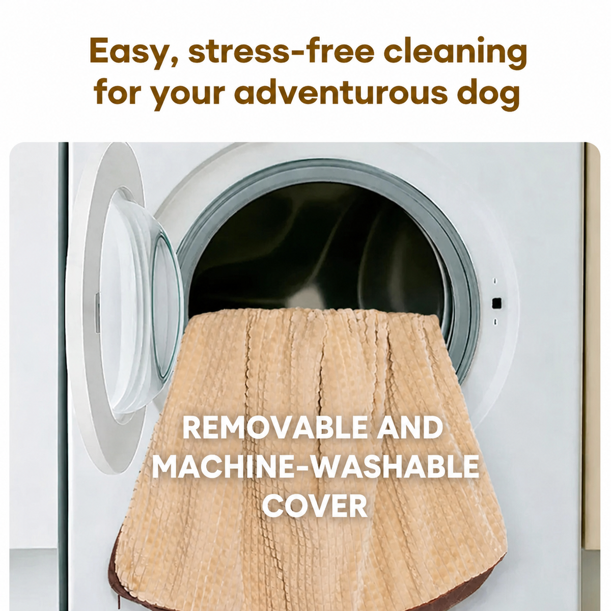Removable and machine-washable orthopedic dog bed cover